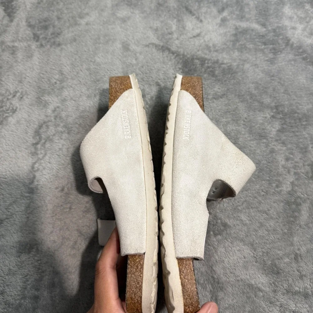 Birkenstock Arizona Suede Leather Sandals Bone White Mens 9 L11 M9 EU 42